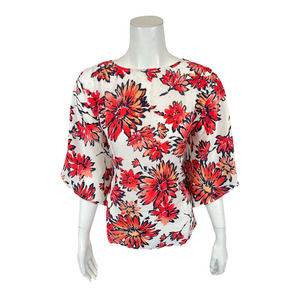 Quacker Factory Women's Pullover Woven Printed Caftan Top Floral XX-Small Size